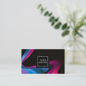 Moderne Blauwe Graffiti Cool Abstracte Kunst Visitekaartje (Staand voorkant)