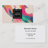 Moderne Blauwe Graffiti Cool Abstracte Kunst Visitekaartje (Voorkant / Achterkant)