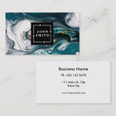 Moderne Blauwe Graffiti Cool Abstracte Kunst Visitekaartje (Voorkant / Achterkant)