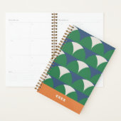 Moderne blauwe groene geometrische retro gepersona planner (Display)