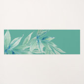 Moderne Blauwe Groene Oceaan Abstracte Planten Wat Yogamat (Achterkant (horizontaal))