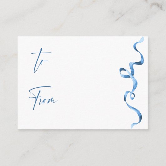 Moderne blauwe handgetekende boog bruiloftsfeest d informatiekaartje (Achterkant)