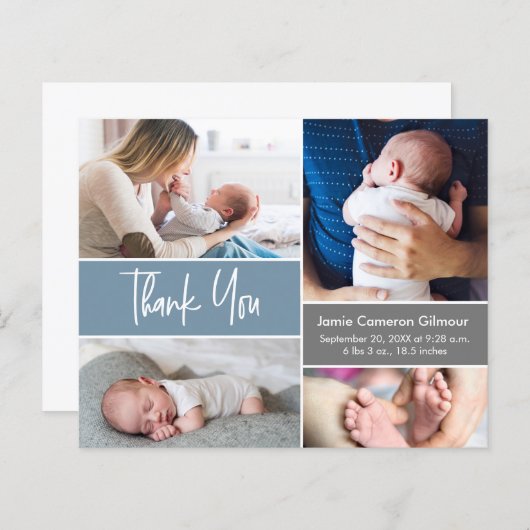 Moderne Blauwe handlettering Manuscript veelvoudig (Voorkant / Achterkant)