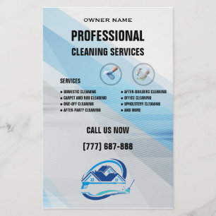 Moderne Blauwe Huis Schoonmaak Service Huishoudeli Flyer