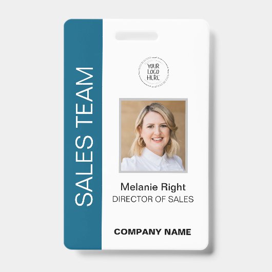 Moderne blauwe ID-badge Badge (Voorkant)