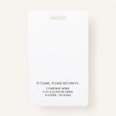 Moderne blauwe ID-badge Badge (Achterkant)