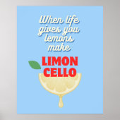 Moderne Blauwe Italiaanse Limoncello Keukenbar Poster (Voorkant)