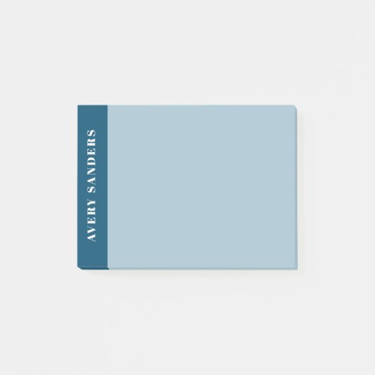 Moderne Blauwe Kleurblok Post-it® Notes (Voorkant)