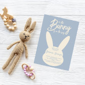 Moderne Blauwe Konijn Baby Jongen Shower Kaart