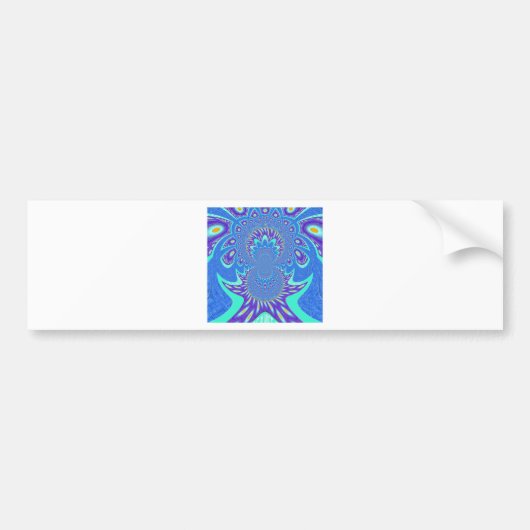 Moderne blauwe kunst bumpersticker (Voorkant)