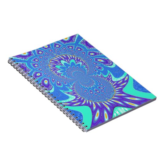 Moderne blauwe kunst notitieboek (Rechterzijde)