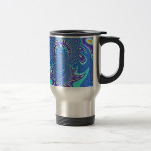 Moderne blauwe kunst reisbeker