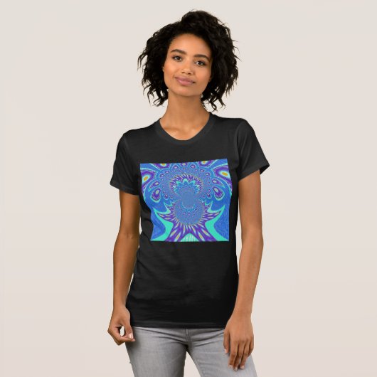 Moderne blauwe kunst t-shirt (Voorkant volledig)