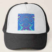 Moderne blauwe kunst trucker pet (Voorkant)