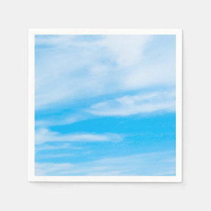 Moderne Blauwe Lucht Witte Wolken Sjabloon Elegant Servet