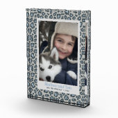 Moderne blauwe luipaard afdrukken Aangepaste foto (Rechts)