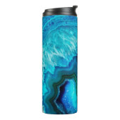 Moderne Blauwe Marmeren Agaat Thermosbeker (Gedraaid links)