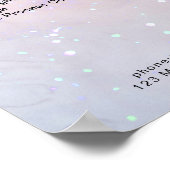 Moderne Blauwe Marmeren Glitter Salon Prijslijst  Poster (Hoek)