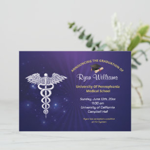 Moderne Blauwe Medische Universiteit Graduation Pa Kaart