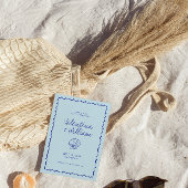 Moderne blauwe mediterrane schaal Bewaar de datum Kaart