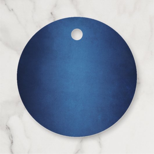 Moderne Blauwe Minimalistische Lakeside Avondbruil Bedankjes Labels (Achterkant)