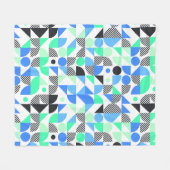Moderne blauwe munt geometrisch fleece deken (Voorkant (Horizontaal))