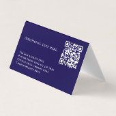 Moderne Blauwe Nevel Aangepaste Tekst QR Code Past Visitekaartjes (Achterkant)