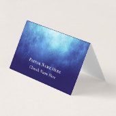 Moderne Blauwe Nevel Aangepaste Tekst QR Code Past Visitekaartjes (Voorkant)