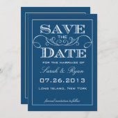 Moderne Blauwe Opslag van de Datum Aankondiging (Voorkant / Achterkant)