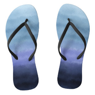 Moderne Blauwe Paarse Waterverf Teenslippers