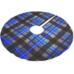 Moderne Blauwe Plaid Tartan Kerstboom Decoreren Rok