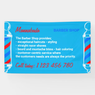 Moderne Blauwe Pool Supply Service Barber Shop Spandoek