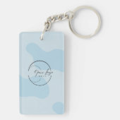 Moderne blauwe QR Code Business Logo Custom Sleutelhanger (achterkant)