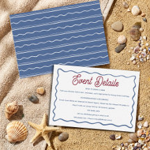Moderne Blauwe & Rode Strand Zomer Verjaardag 