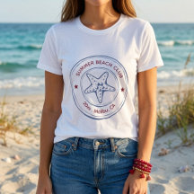 Moderne Blauwe & Rode Strand Zomer Verjaardag