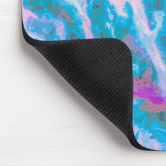 Moderne blauwe roze witte Abstracte Waterverf Muismat (Hoek)