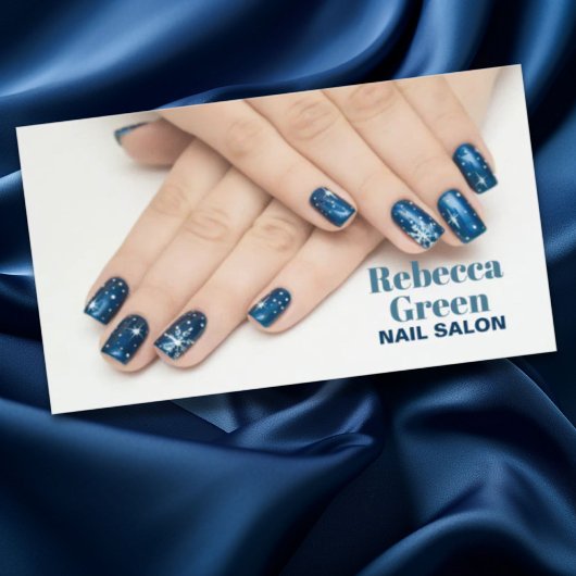 Moderne Blauwe schoonheid manicure kunstenaar nage Visitekaartje