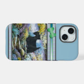 Moderne Blauwe Schotse Terriër Hondenkunst iPhone 15 Hoesje (Achterkant horizontaal)