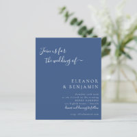 Moderne Blauwe Script Minimale Klassieke Trouw Uit
