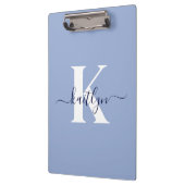 Moderne Blauwe Script Monogram Klembord (Links)
