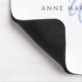 Moderne Blauwe Script Monogram Muismat (Hoek)