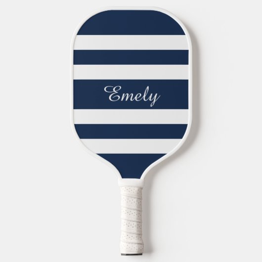 Moderne Blauwe Script Naam Pickleball Paddle (Voorkant)