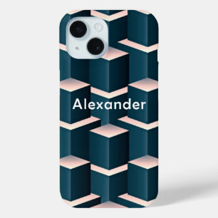 Moderne blauwe stijlvolle vierkanten blokken perso