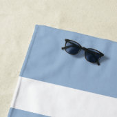 Moderne Blauwe Strepen Naam Strandlaken (In situ)