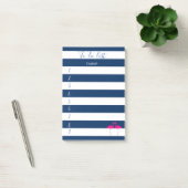 Moderne blauwe streping, roze flamingos, om lijst  post-it® notes (Kantoor)