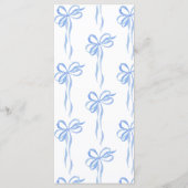 Moderne Blauwe Strik Watercolor Script Bruiloftsbo Menu (Achterkant)