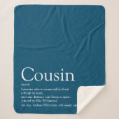 Moderne blauwe typografische leuke neef quote sherpa deken (Voorkant)