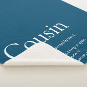 Moderne blauwe typografische leuke neef quote sherpa deken (3/4)