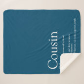 Moderne blauwe typografische leuke neef quote sherpa deken (Voorkant (horizontaal))