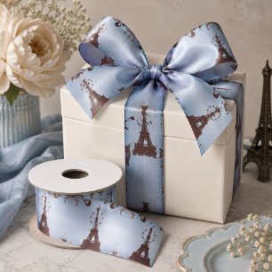 moderne blauwe vintage franse paris eiffeltoren lint